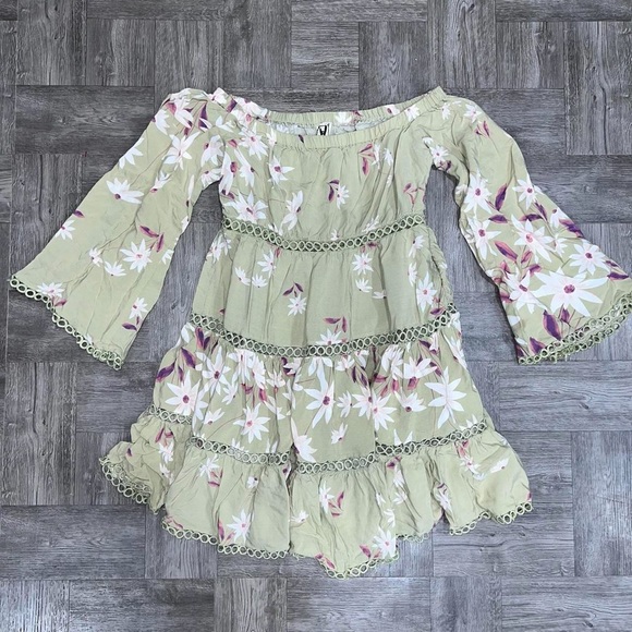 Jaase Dresses & Skirts - Anthropologie Jaase Green Floral Tiered Dress Size XS